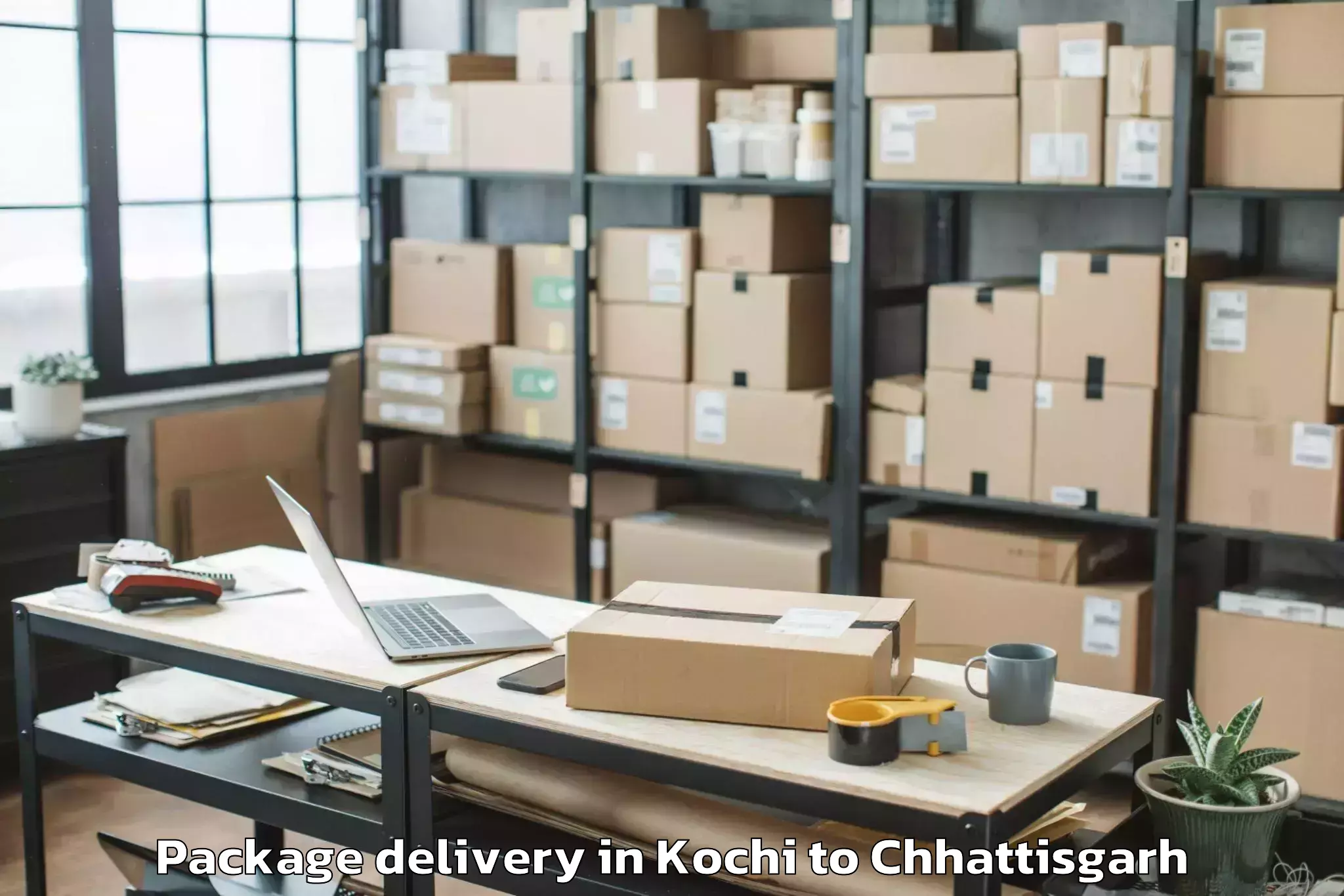 Reliable Kochi to Pithora Package Delivery